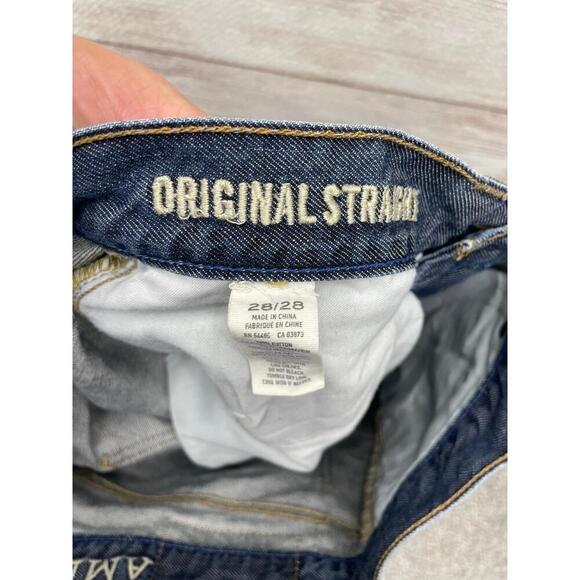 American Eagle AEO Original Straight Denim Jeans Dark Wash Mens Size 28W 28L - Picture 10 of 12
